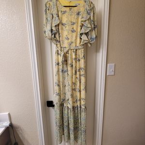 Shelby & Palmer Yellow Floral Maxi Dress